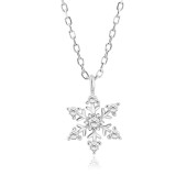 Lănțișor argint fulg de nea cu pietre DiAmanti Z1788N_W-DIA Lănțișor argint fulg de nea cu pietre DiAmanti Z1788N_W-DIA